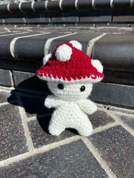 Hand Crafted Other - Hand Crocheted Little Mushroom Guy Stuffed Animal Plushie!